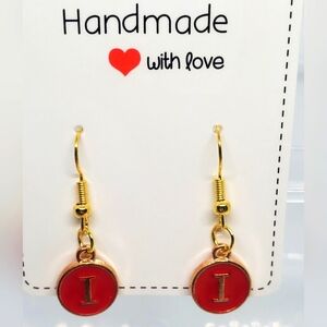 7/$10 I Initial Earrings, New